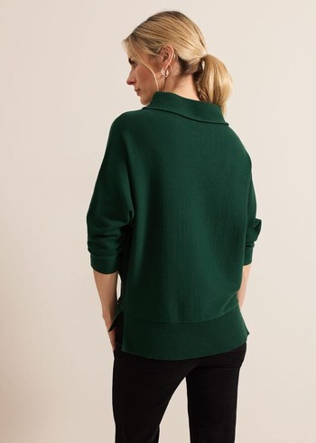 Phase Eight Salima Funnel Neck Knitwear Green Australia | EO5410962